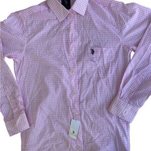 U.S. Polo Assn. Pink Gingham Long-Sleeve Dress Shirt